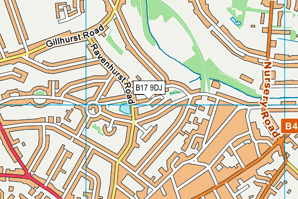 B17 9DJ map - OS VectorMap District (Ordnance Survey)