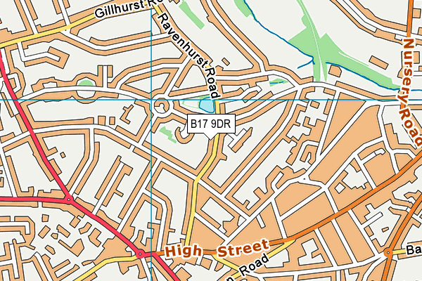 B17 9DR map - OS VectorMap District (Ordnance Survey)