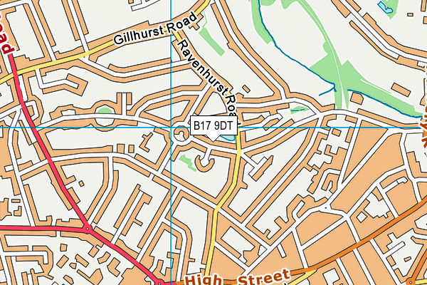 B17 9DT map - OS VectorMap District (Ordnance Survey)