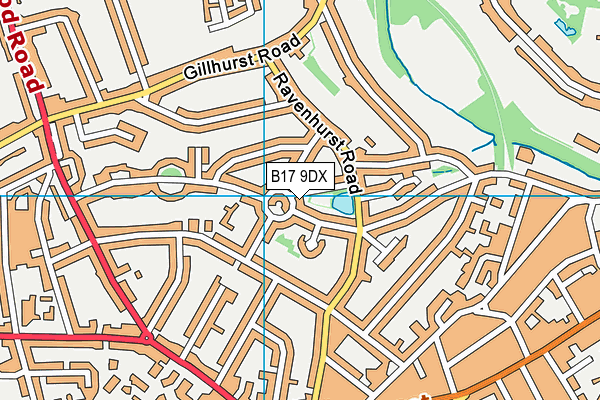 B17 9DX map - OS VectorMap District (Ordnance Survey)