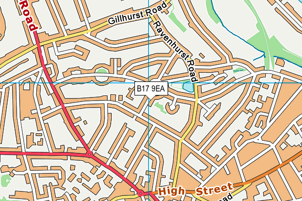 B17 9EA map - OS VectorMap District (Ordnance Survey)