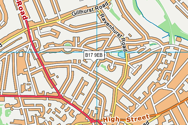 B17 9EB map - OS VectorMap District (Ordnance Survey)