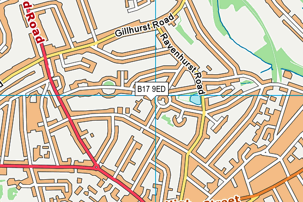 B17 9ED map - OS VectorMap District (Ordnance Survey)