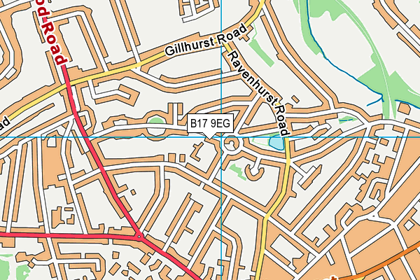 B17 9EG map - OS VectorMap District (Ordnance Survey)