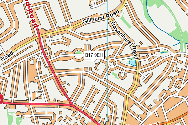 B17 9EH map - OS VectorMap District (Ordnance Survey)