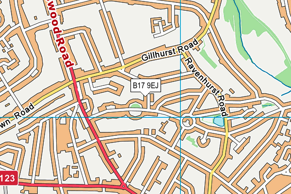B17 9EJ map - OS VectorMap District (Ordnance Survey)