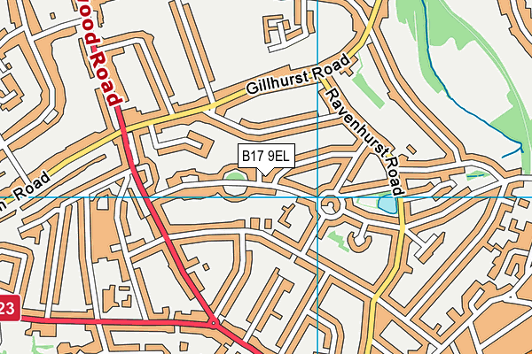 B17 9EL map - OS VectorMap District (Ordnance Survey)