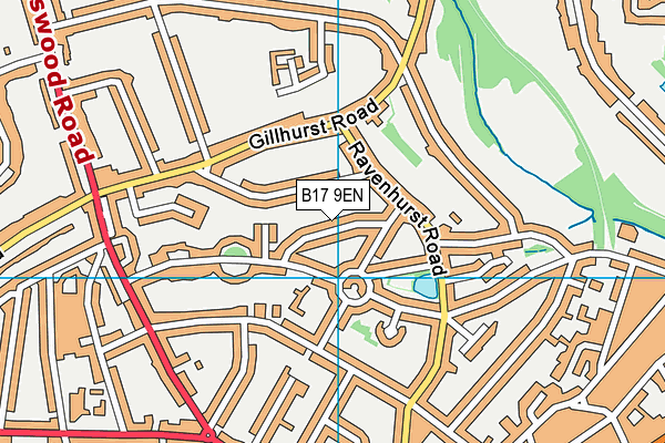 B17 9EN map - OS VectorMap District (Ordnance Survey)