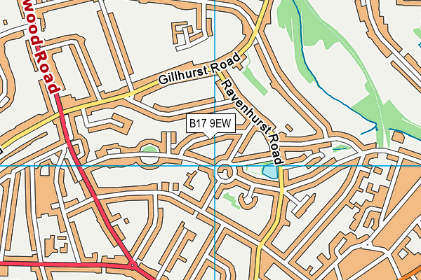 B17 9EW map - OS VectorMap District (Ordnance Survey)