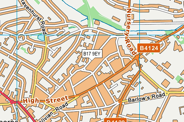 B17 9EY map - OS VectorMap District (Ordnance Survey)