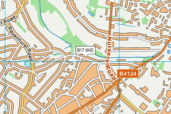 B17 9HD map - OS VectorMap District (Ordnance Survey)