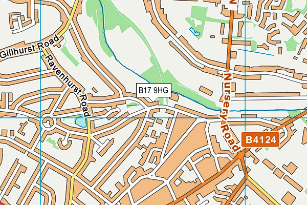 B17 9HG map - OS VectorMap District (Ordnance Survey)