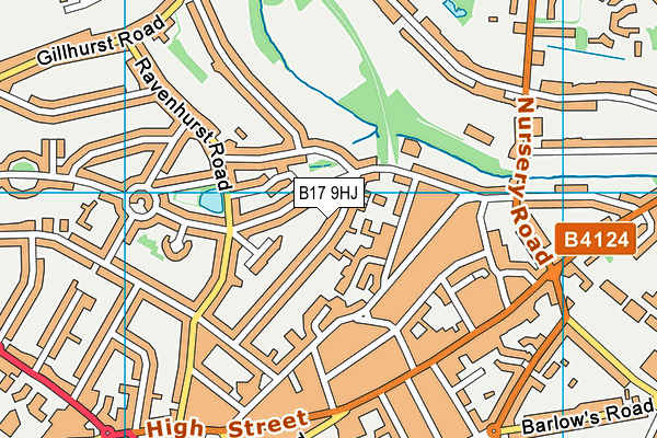 B17 9HJ map - OS VectorMap District (Ordnance Survey)