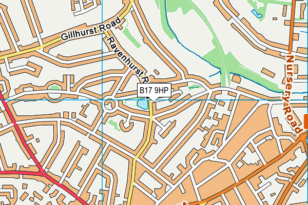 B17 9HP map - OS VectorMap District (Ordnance Survey)