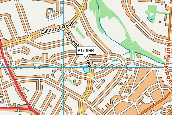 B17 9HR map - OS VectorMap District (Ordnance Survey)