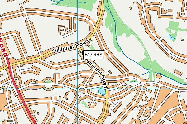 B17 9HS map - OS VectorMap District (Ordnance Survey)