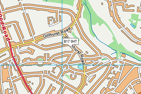 B17 9HT map - OS VectorMap District (Ordnance Survey)