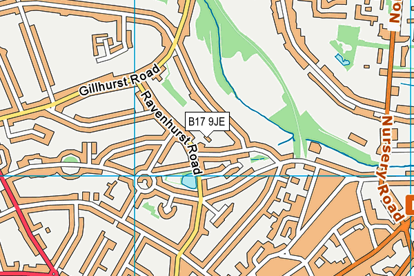 B17 9JE map - OS VectorMap District (Ordnance Survey)