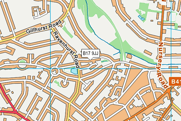 B17 9JJ map - OS VectorMap District (Ordnance Survey)