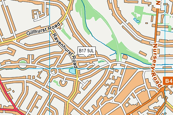 B17 9JL map - OS VectorMap District (Ordnance Survey)