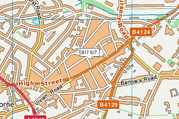 B17 9JT map - OS VectorMap District (Ordnance Survey)