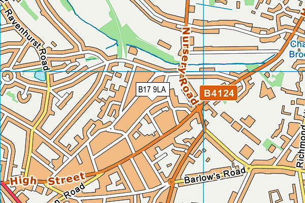 B17 9LA map - OS VectorMap District (Ordnance Survey)