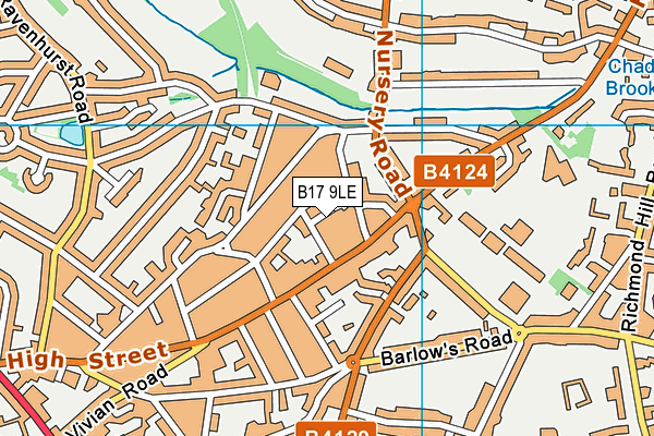 B17 9LE map - OS VectorMap District (Ordnance Survey)