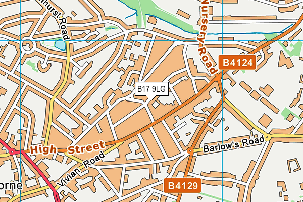 B17 9LG map - OS VectorMap District (Ordnance Survey)