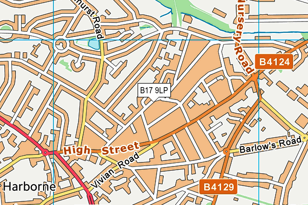 B17 9LP map - OS VectorMap District (Ordnance Survey)