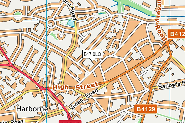 B17 9LQ map - OS VectorMap District (Ordnance Survey)