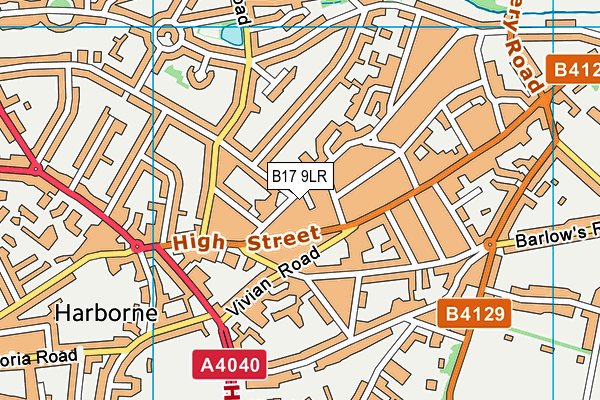 B17 9LR map - OS VectorMap District (Ordnance Survey)