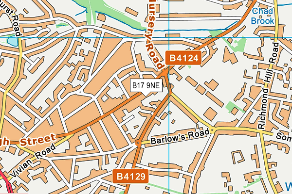 B17 9NE map - OS VectorMap District (Ordnance Survey)