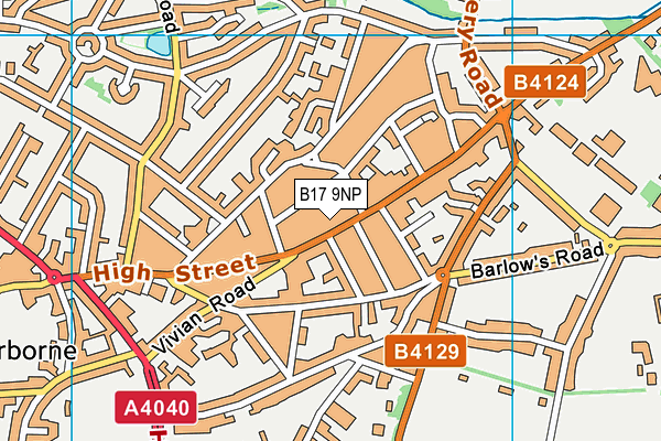 B17 9NP map - OS VectorMap District (Ordnance Survey)