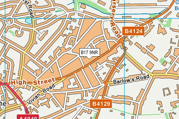 B17 9NR map - OS VectorMap District (Ordnance Survey)