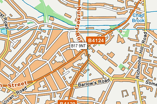 B17 9NT map - OS VectorMap District (Ordnance Survey)