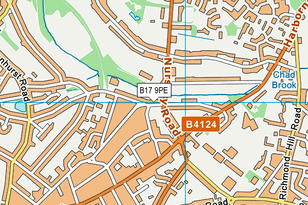 B17 9PE map - OS VectorMap District (Ordnance Survey)