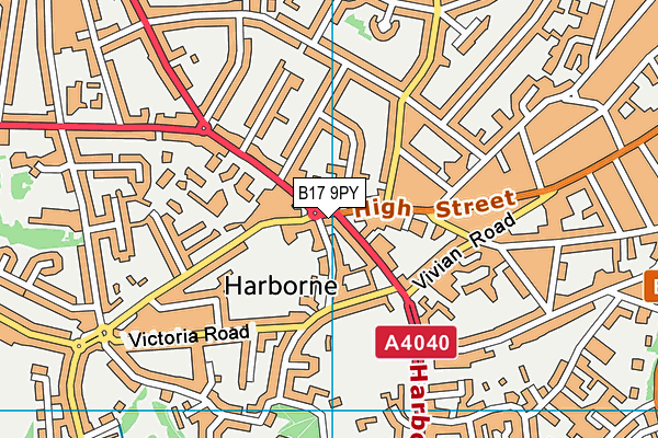 B17 9PY map - OS VectorMap District (Ordnance Survey)