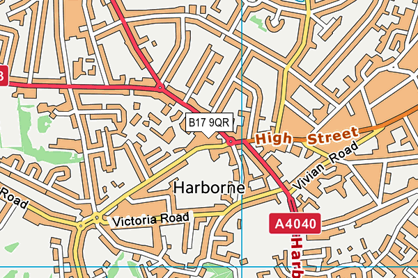 B17 9QR map - OS VectorMap District (Ordnance Survey)