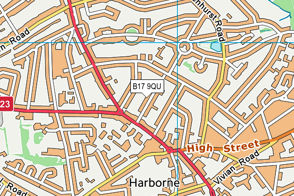 B17 9QU map - OS VectorMap District (Ordnance Survey)