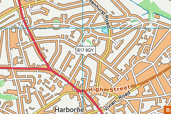 B17 9QY map - OS VectorMap District (Ordnance Survey)