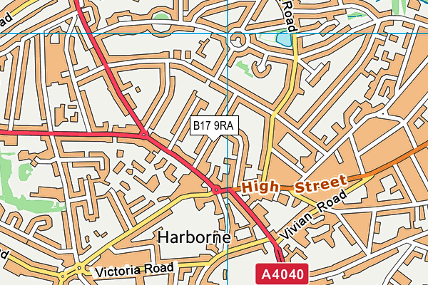 B17 9RA map - OS VectorMap District (Ordnance Survey)