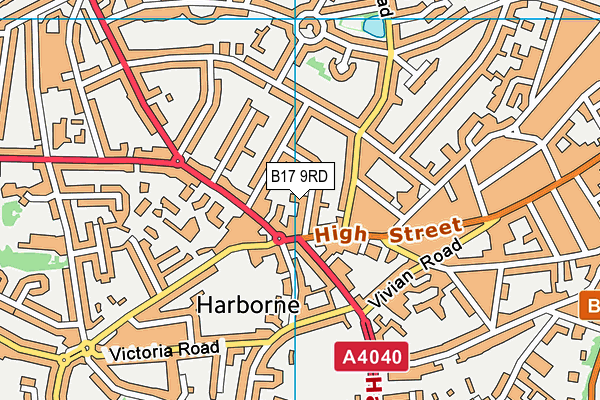 B17 9RD map - OS VectorMap District (Ordnance Survey)