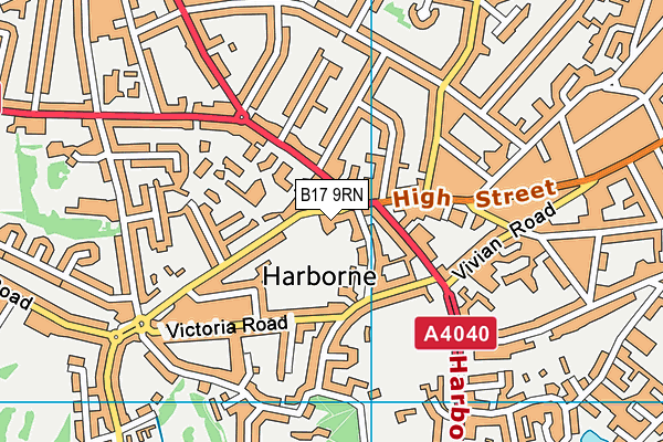 B17 9RN map - OS VectorMap District (Ordnance Survey)