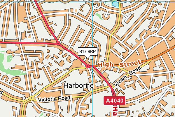 B17 9RP map - OS VectorMap District (Ordnance Survey)