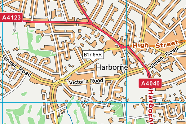 B17 9RR map - OS VectorMap District (Ordnance Survey)