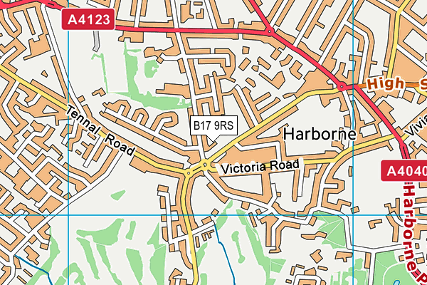 B17 9RS map - OS VectorMap District (Ordnance Survey)