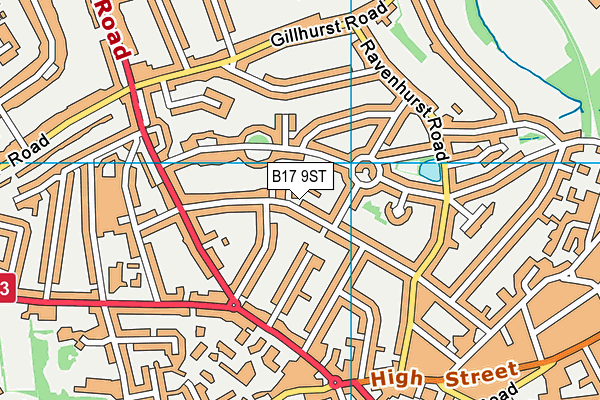 B17 9ST map - OS VectorMap District (Ordnance Survey)