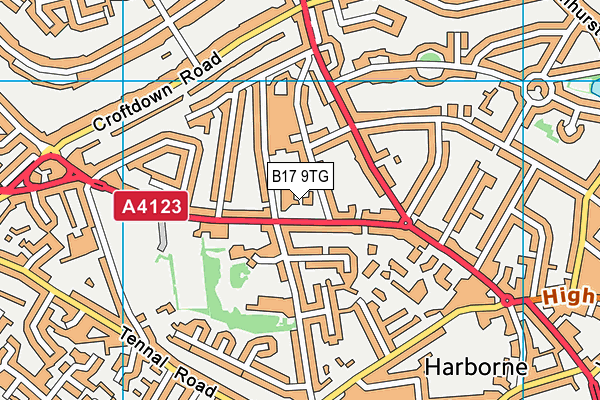 Queen Alexandra College map (B17 9TG) - OS VectorMap District (Ordnance Survey)