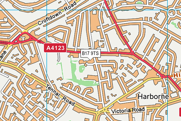 B17 9TS map - OS VectorMap District (Ordnance Survey)