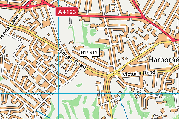 B17 9TY map - OS VectorMap District (Ordnance Survey)